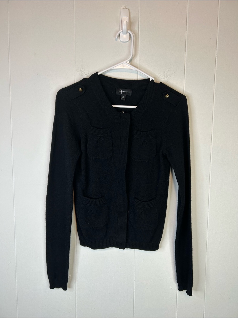 Aqua Cashmere Women’s Size Small Zip Up Cardigan Black 375